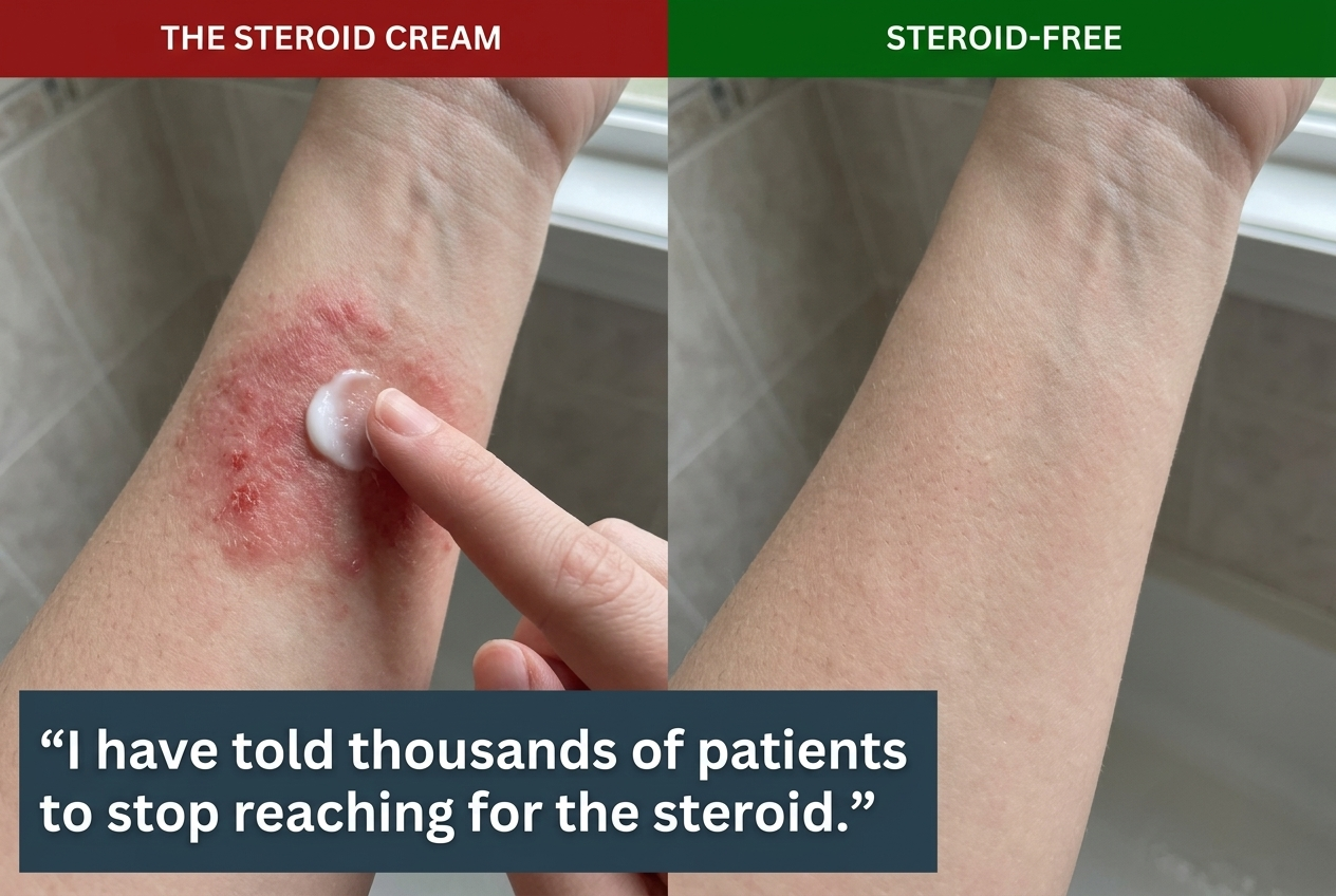 Active ReLeaf Spot Gel beside a tube of steroid cream