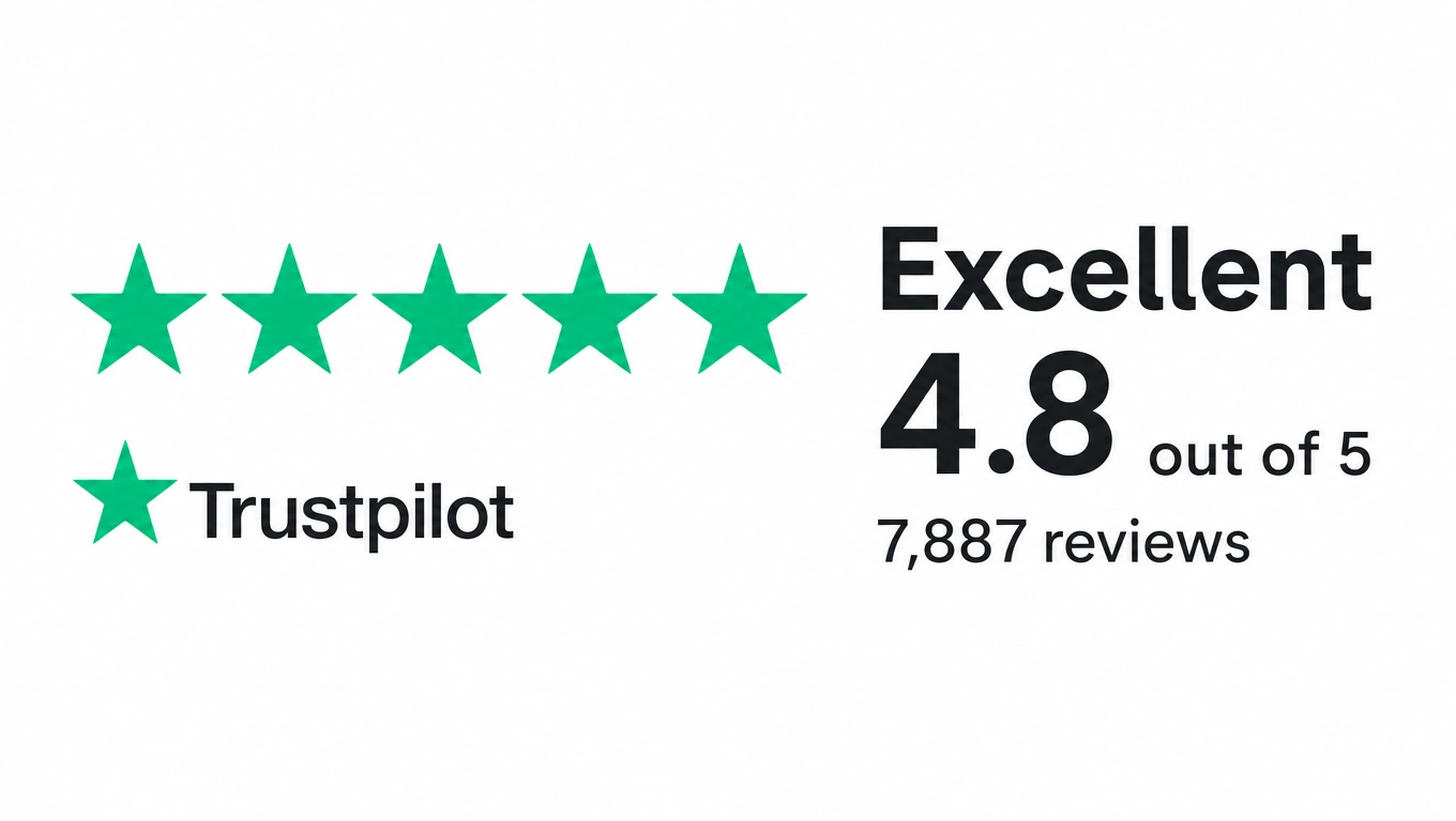 Trustpilot 4.8 out of 5