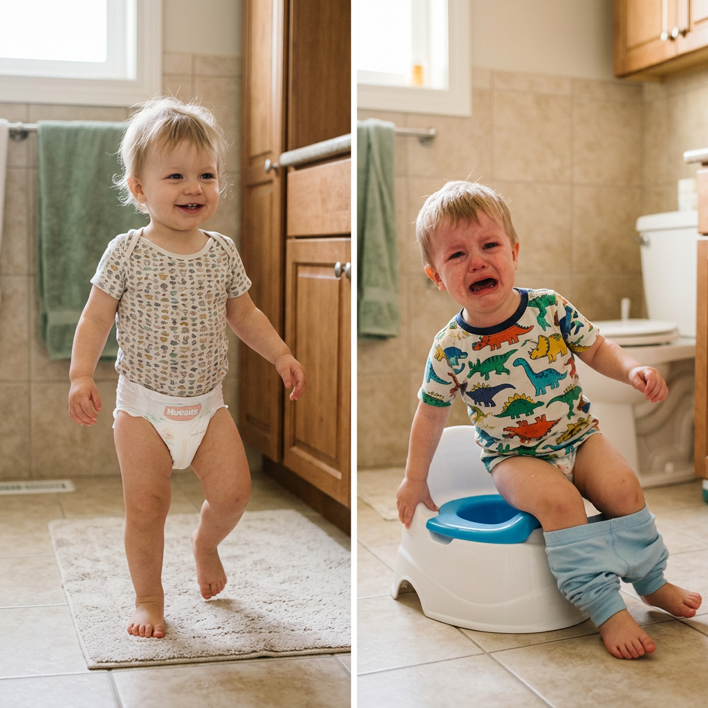 Behavioral refusal vs interoceptive delay — the tell is whether he notices he is wet